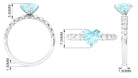 Rosec Jewels-Claw Set Heart Sky Blue Topaz and Diamond Engagement Ring