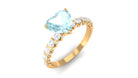 Rosec Jewels-Claw Set Heart Sky Blue Topaz and Diamond Engagement Ring