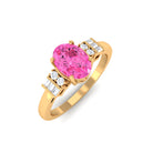 Rosec Jewels-Natural Oval Cut Pink Sapphire Engagement Ring with Diamond