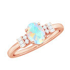 Rosec Jewels-1 CT Oval Cut Ethiopian Opal and Diamond Classic Ring