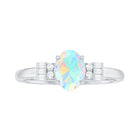 Rosec Jewels-1 CT Oval Cut Ethiopian Opal and Diamond Classic Ring