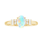 Rosec Jewels-1 CT Oval Cut Ethiopian Opal and Diamond Classic Ring