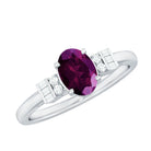 Rosec Jewels-1.25 CT Oval Rhodolite Classic Engagement Ring with Diamond Accent