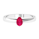 Rosec Jewels-Simple Pear Cut Ruby Solitaire Promise Ring