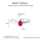 Rosec Jewels-Simple Pear Cut Ruby Solitaire Promise Ring