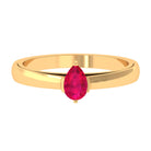 Rosec Jewels-Simple Pear Cut Ruby Solitaire Promise Ring