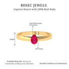 Rosec Jewels-Simple Pear Cut Ruby Solitaire Promise Ring