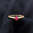 Rosec Jewels-Simple Pear Cut Ruby Solitaire Promise Ring