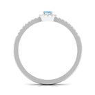 Rosec Jewels-Oval Cut Aquamarine Diamond Halo Ring