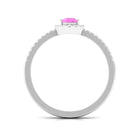 Rosec Jewels-Minimal Pink Sapphire Engagement Ring with Diamond Accent