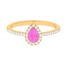 Rosec Jewels-Minimal Pink Sapphire Engagement Ring with Diamond Accent