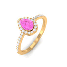 Rosec Jewels-Minimal Pink Sapphire Engagement Ring with Diamond Accent