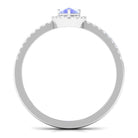 Rosec Jewels-Pear Shape Tanzanite and Diamond Halo Ring