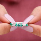 Rosec Jewels-Lab Grown Emerald and Diamond Designer Full Eternity Ring