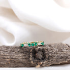 Rosec Jewels-Lab Grown Emerald and Diamond Designer Full Eternity Ring