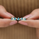 Rosec Jewels-Pear Cut London Blue Topaz and Diamond Eternity Wedding Band