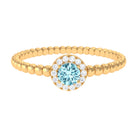 Rosec Jewels-Aquamarine and Diamond Halo Engagement Ring