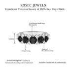 Rosec Jewels-1.5 CT Natural Black Onyx and Diamond Antique Anniversary Ring