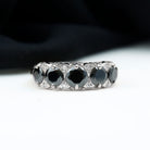 Rosec Jewels-1.5 CT Natural Black Onyx and Diamond Antique Anniversary Ring