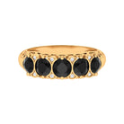 Rosec Jewels-1.5 CT Natural Black Onyx and Diamond Antique Anniversary Ring