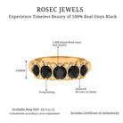 Rosec Jewels-1.5 CT Natural Black Onyx and Diamond Antique Anniversary Ring