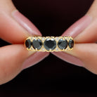 Rosec Jewels-1.5 CT Natural Black Onyx and Diamond Antique Anniversary Ring