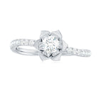 Rosec Jewels-Floral Inspired Moissanite Engagement Ring in Gold