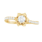 Rosec Jewels-Floral Inspired Moissanite Engagement Ring in Gold