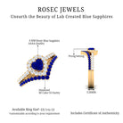 Rosec Jewels-1 CT Created Blue Sapphire and Diamond Heart Wedding Ring Set