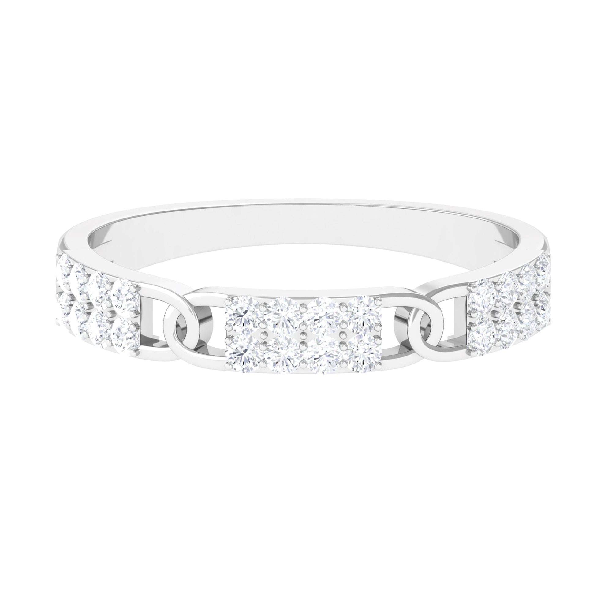 Rosec Jewels-Certified Moissanite Interlock Wedding Band