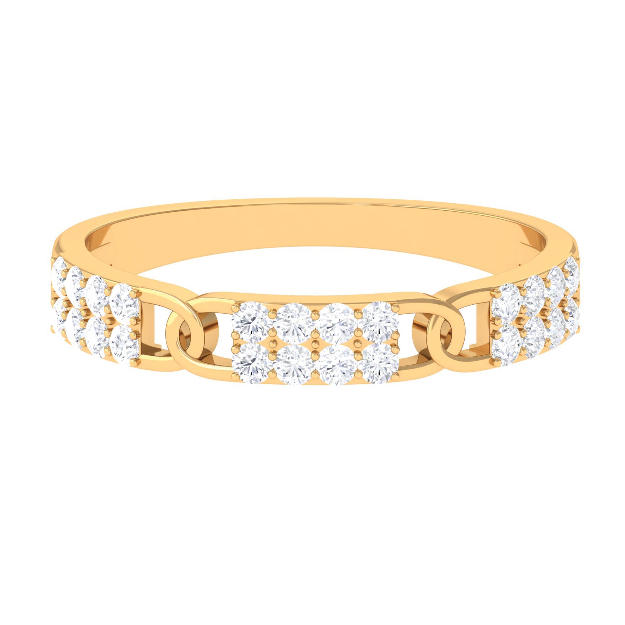 Rosec Jewels-Certified Moissanite Interlock Wedding Band