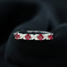 Rosec Jewels-Elegant Ruby and Diamond Semi Eternity Band Ring