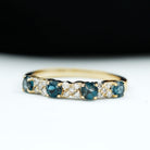 Rosec Jewels-Elegant London Blue Topaz and Diamond Half Eternity Band Ring