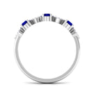 Rosec Jewels-Simple Blue Sapphire and Diamond Half Eternity Ring