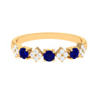 Rosec Jewels-Simple Blue Sapphire and Diamond Half Eternity Ring