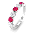 Rosec Jewels-Classic Ruby and Diamond Half Eternity Ring