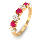 Rosec Jewels-Classic Ruby and Diamond Half Eternity Ring