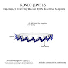 Rosec Jewels-Real Blue Sapphire Zig Zag Semi Eternity Ring