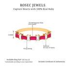 Rosec Jewels-Baguette Cut Ruby Half Eternity Ring with Diamond Accent