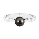 2.50 CT Solitaire Black Tahitian Pearl Engagement Ring with Moissanite Tahitian pearl - ( AAA ) - Quality - Rosec Jewels