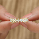 Rosec Jewels-Round Diamond Cluster Half Eternity Band Ring