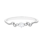 Rosec Jewels-Certified Moissanite Minimal Leaf Inspired Beaded Promise Ring