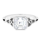 Rosec Jewels-Asscher Cut Moissanite Solitaire Celtic Knot Ring