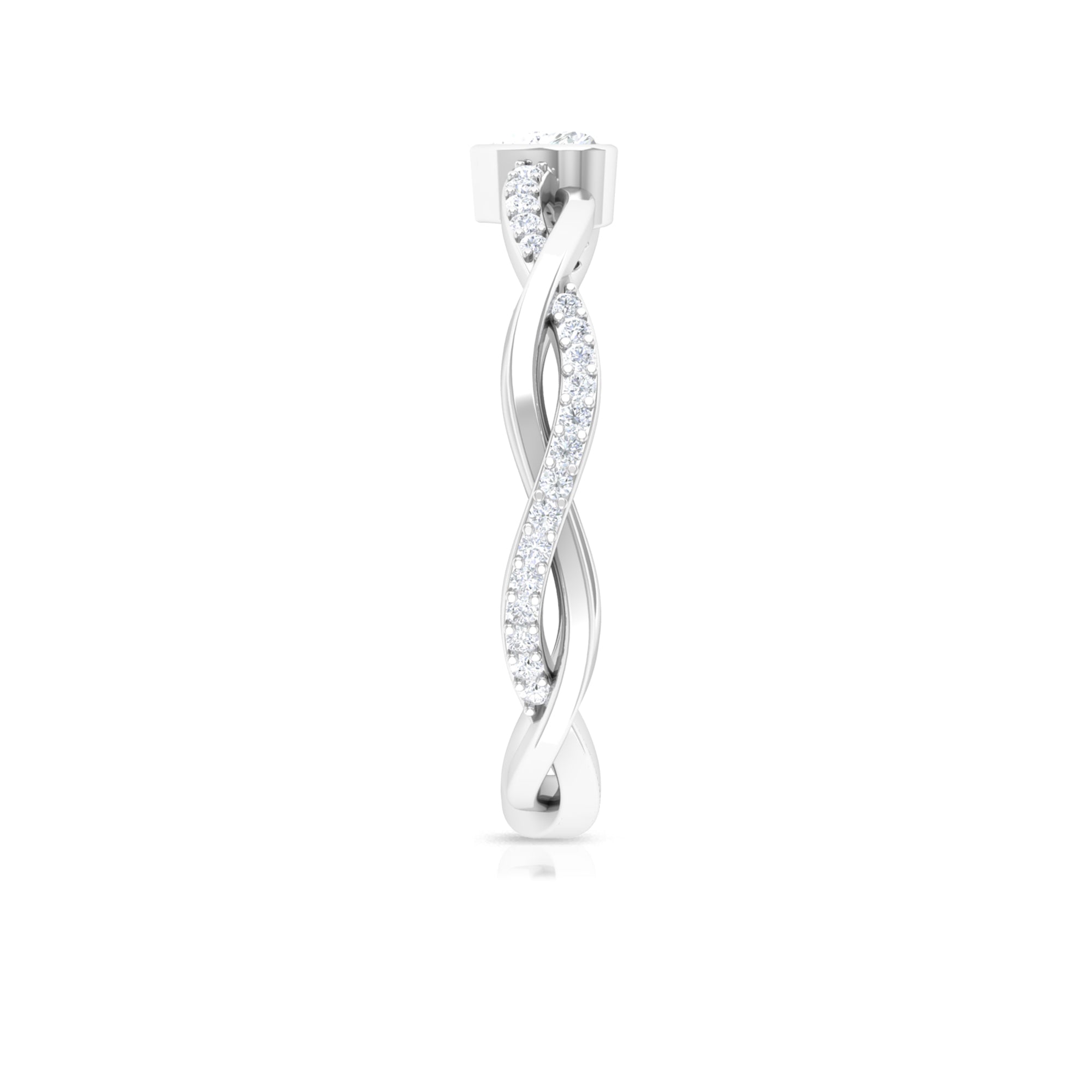 Rosec Jewels-Bezel Set Solitaire and Braided Diamond Ring