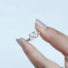 Rosec Jewels-Asscher Cut Moissanite Solitaire and Gold Braided Shank Ring