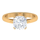 Rosec Jewels-Cushion Cut Certified Moissanite Solitaire Engagement Ring