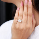 Rosec Jewels-Cushion Cut Moissanite Solitaire Ring with Gold Twisted Rope