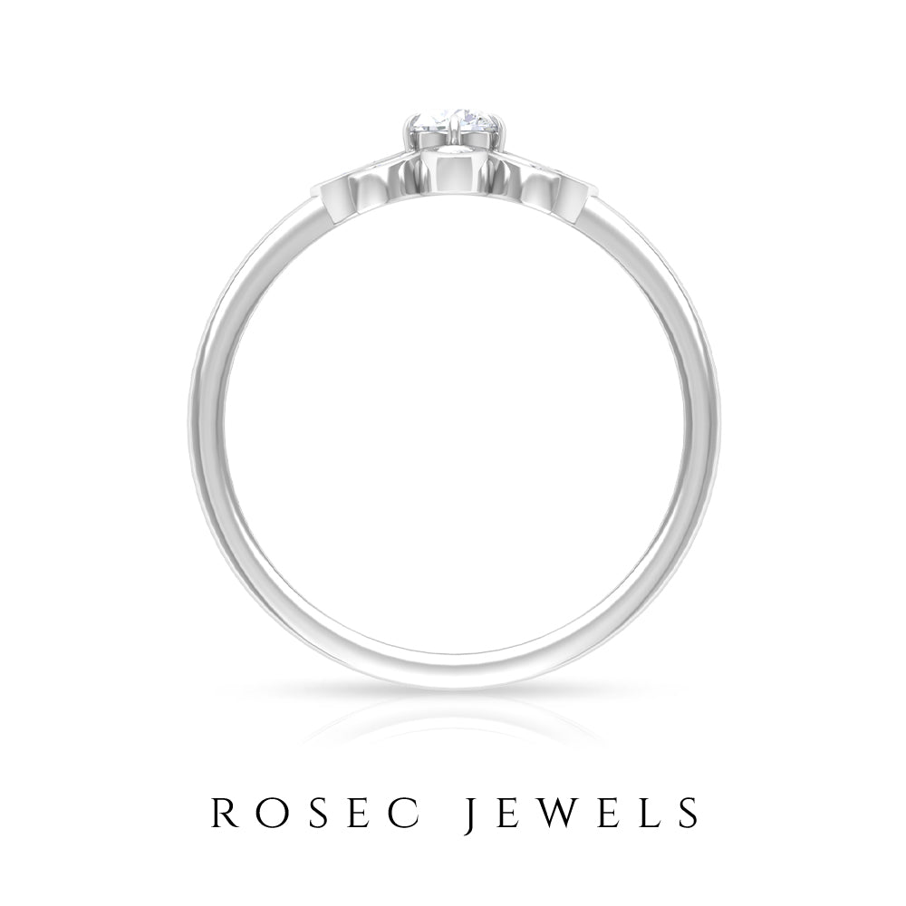 Rosec Jewels-Round and Marquise Zircon Flower Ring