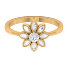 Rosec Jewels-Round and Marquise Zircon Flower Ring