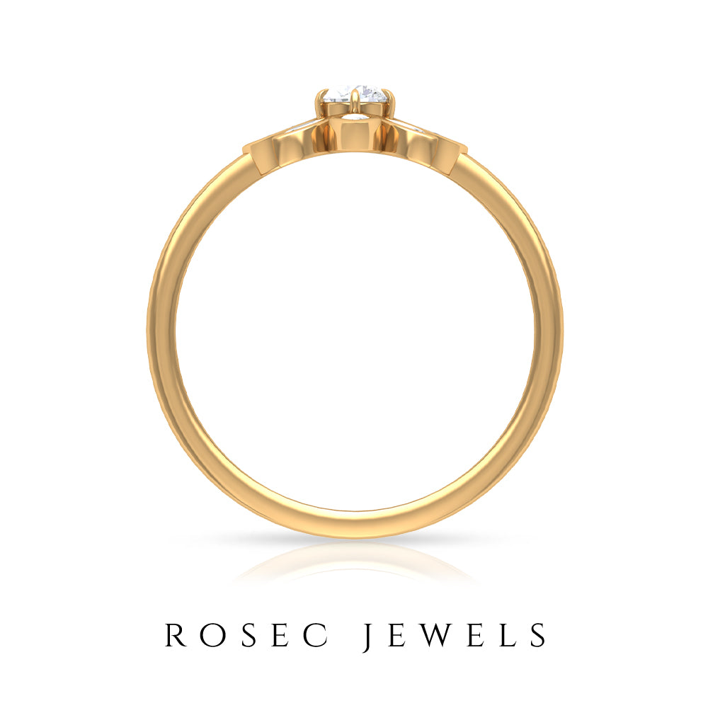 Rosec Jewels-Round and Marquise Zircon Flower Ring